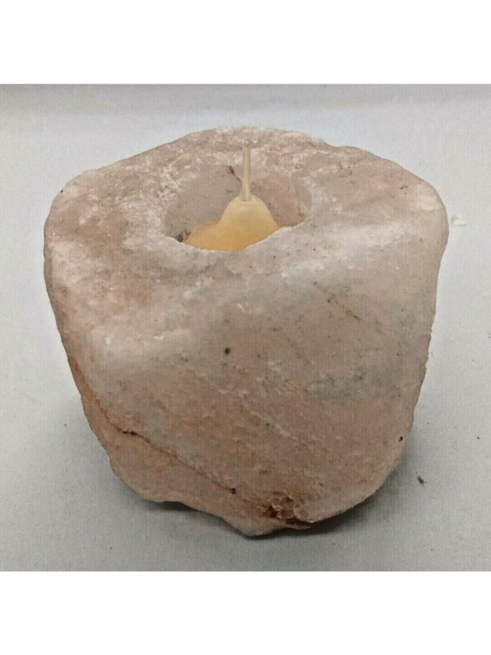 Evolution Himalayan Large Crystal Salt Candle Holder 4 1/2" x 4"